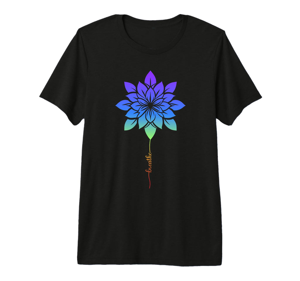 Breathe Mandala Flower Relaxation Art T-Shirt - Unique Graphic Men Women - T-Shirt, Sweatshirt, Hoodie