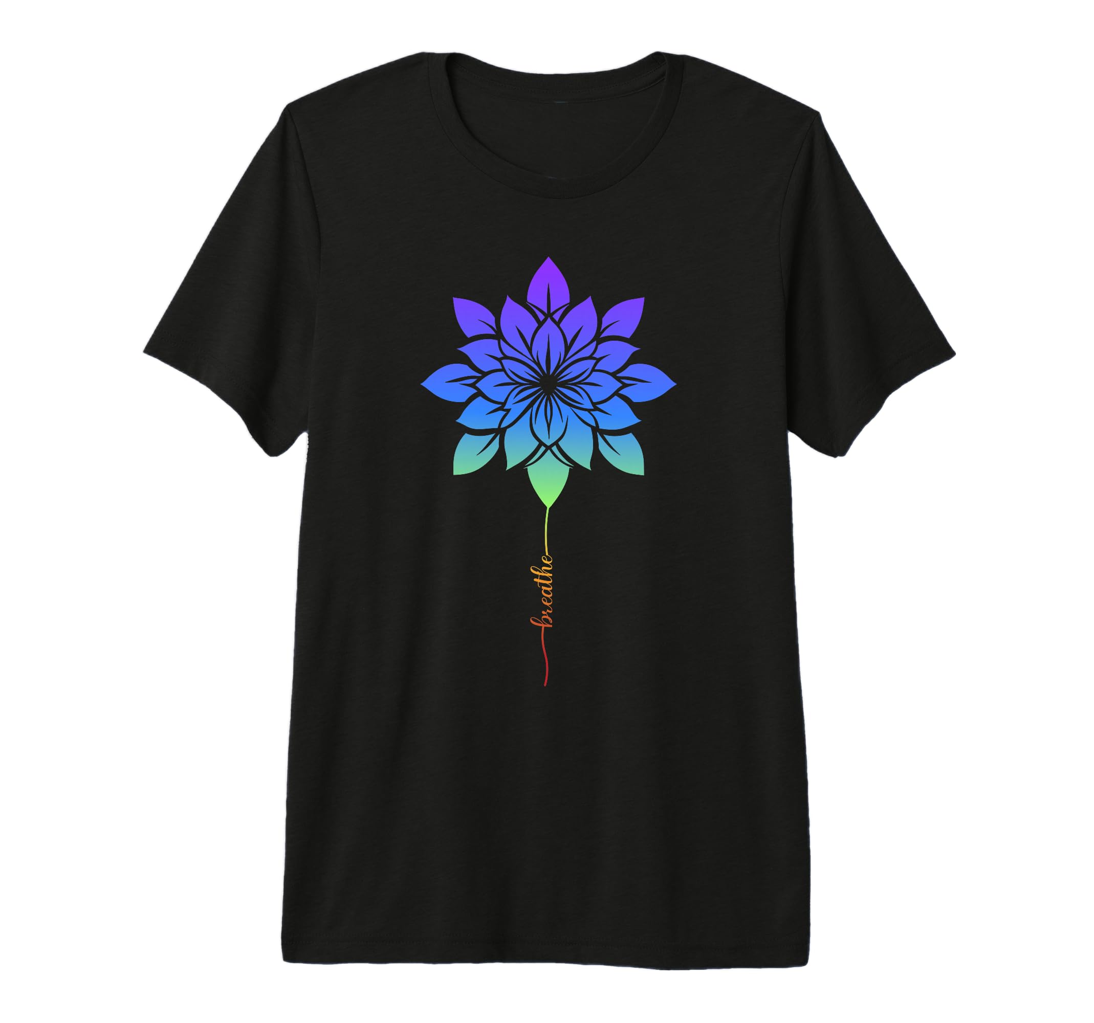 Breathe Mandala Flower Relaxation Art T-Shirt - Unique Graphic Men Women - T-Shirt, Sweatshirt, Hoodie