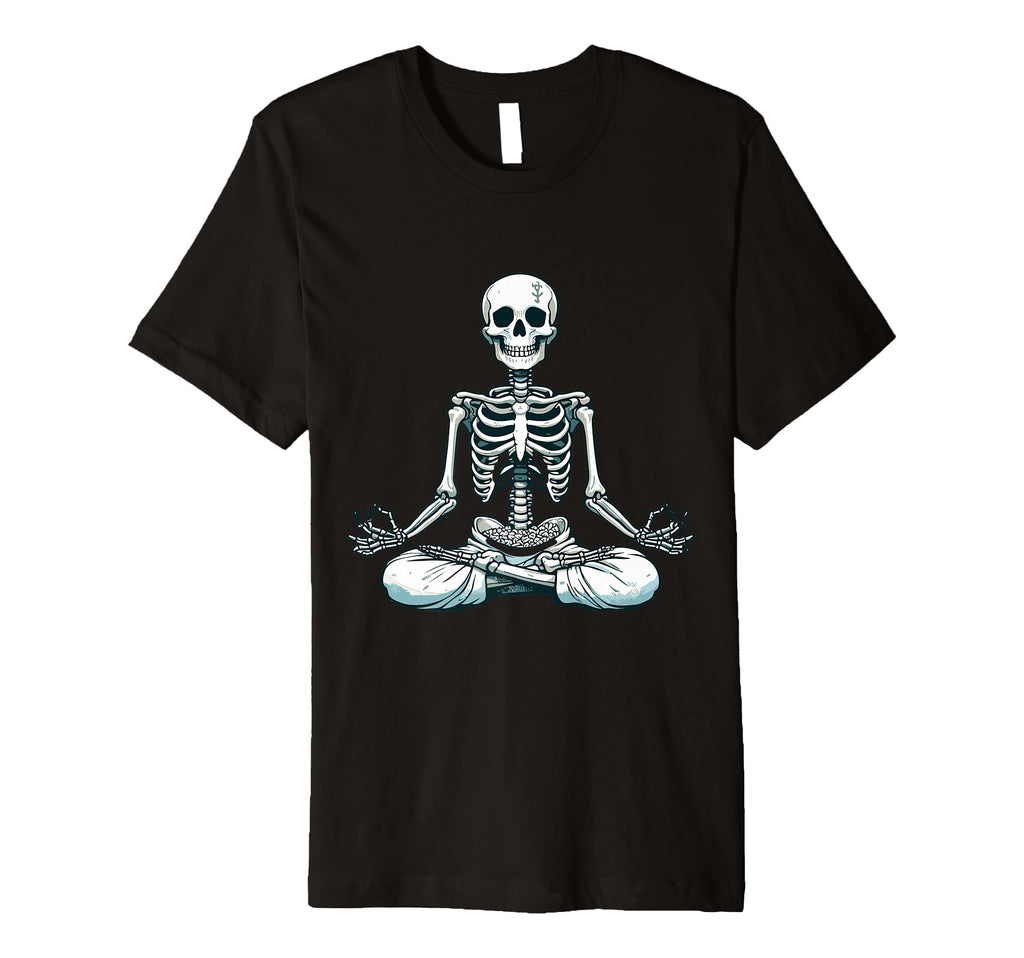Meditation Skeleton Yoga Pose Relaxing T-Shirt - Graphic Print Unisex - T-Shirt, Sweatshirt, Hoodie