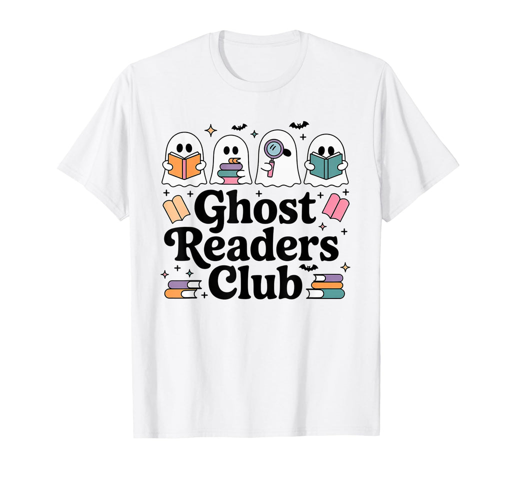 Ghost Reading Books Librarian T-Shirt - Aesthetic Graphic Men Women - T-Shirt, Sweatshirt, Hoodie