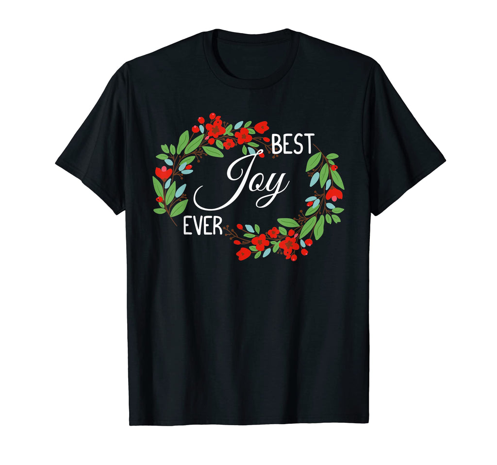 Joy Personalized Name Floral Wreath T-Shirt - Custom Art Print Unisex - T-Shirt, Sweatshirt, Hoodie