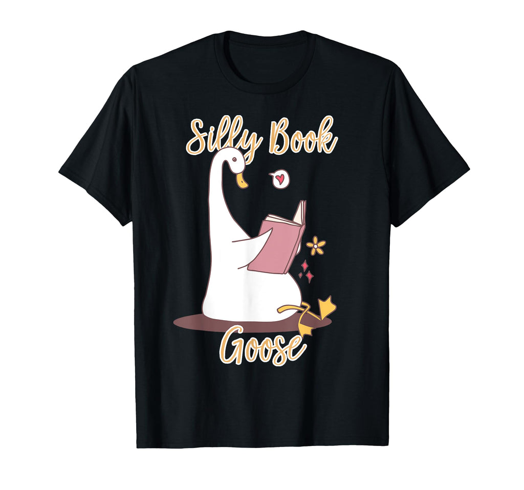 Silly Book Goose Reading Book Lover T-Shirt - Trendy Graphic Unisex - T-Shirt, Sweatshirt, Hoodie