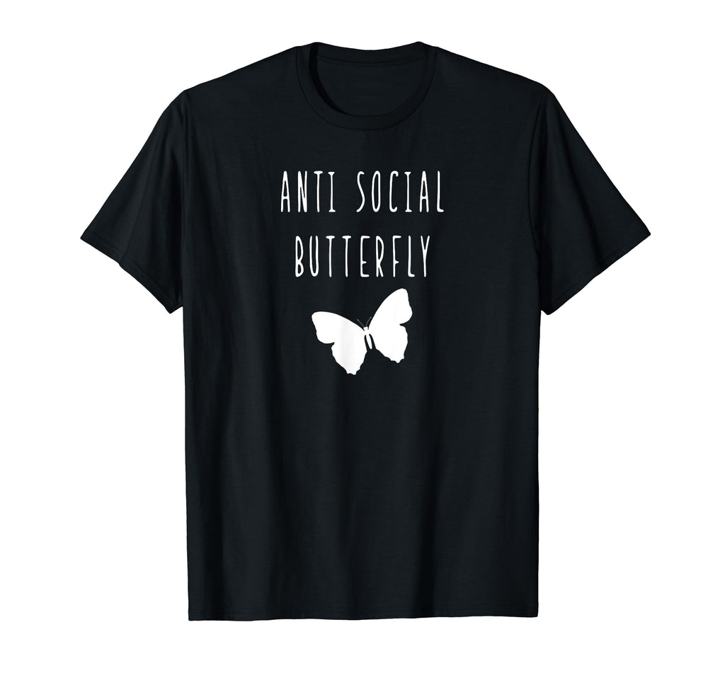 Anti Social Butterfly Funny Introvert T-Shirt - Minimalist Print Unisex - T-Shirt, Sweatshirt, Hoodie
