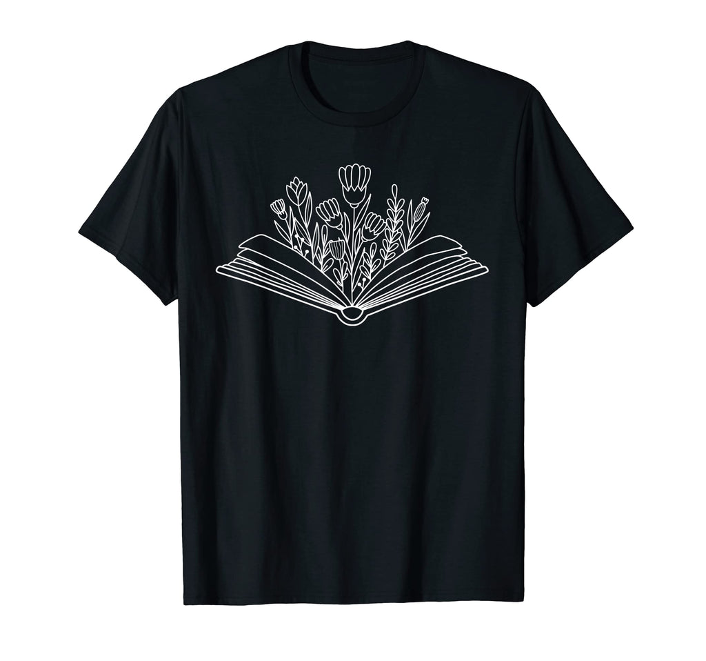 Floral Flower Book Reading Bookworm T-Shirt - Casual Everyday Wear Unisex - T-Shirt, Sweatshirt, Hoodie