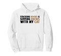 Stacking Books Sipping Brews My Cat Hoodie - Minimalist Print Men Women - T-Shirt, Sweatshirt, Hoodie