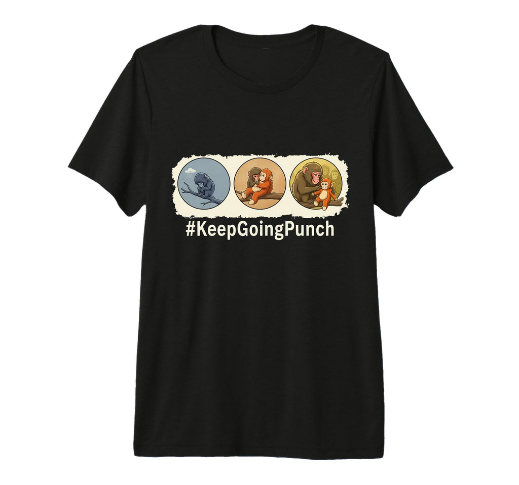 Little Monkey Evolution Keep Going Punch T-Shirt - Minimalist Print Unisex - T-Shirt, Sweatshirt, Hoodie