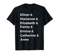 Austen Heroines Main Characters T-Shirt - Minimalist Print for Adults - T-Shirt, Sweatshirt, Hoodie