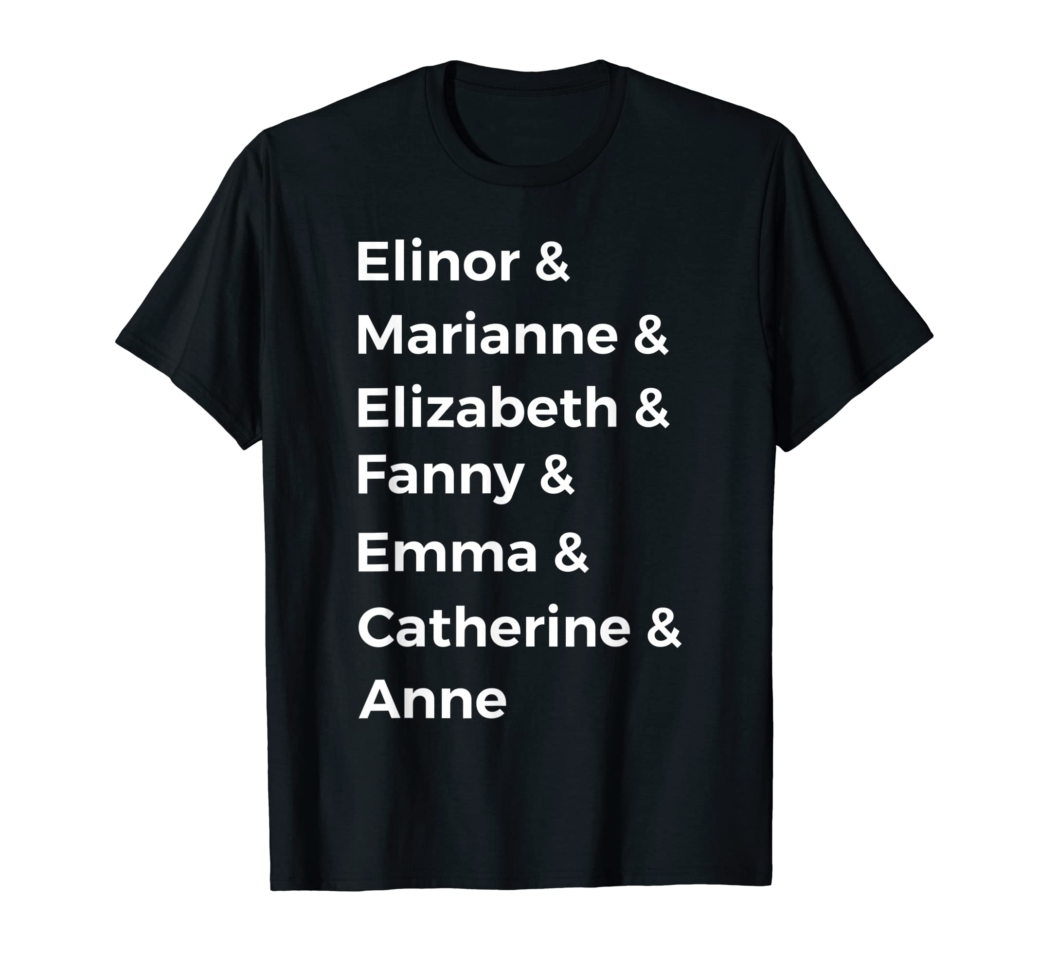 Austen Heroines Main Characters T-Shirt - Minimalist Print for Adults - T-Shirt, Sweatshirt, Hoodie
