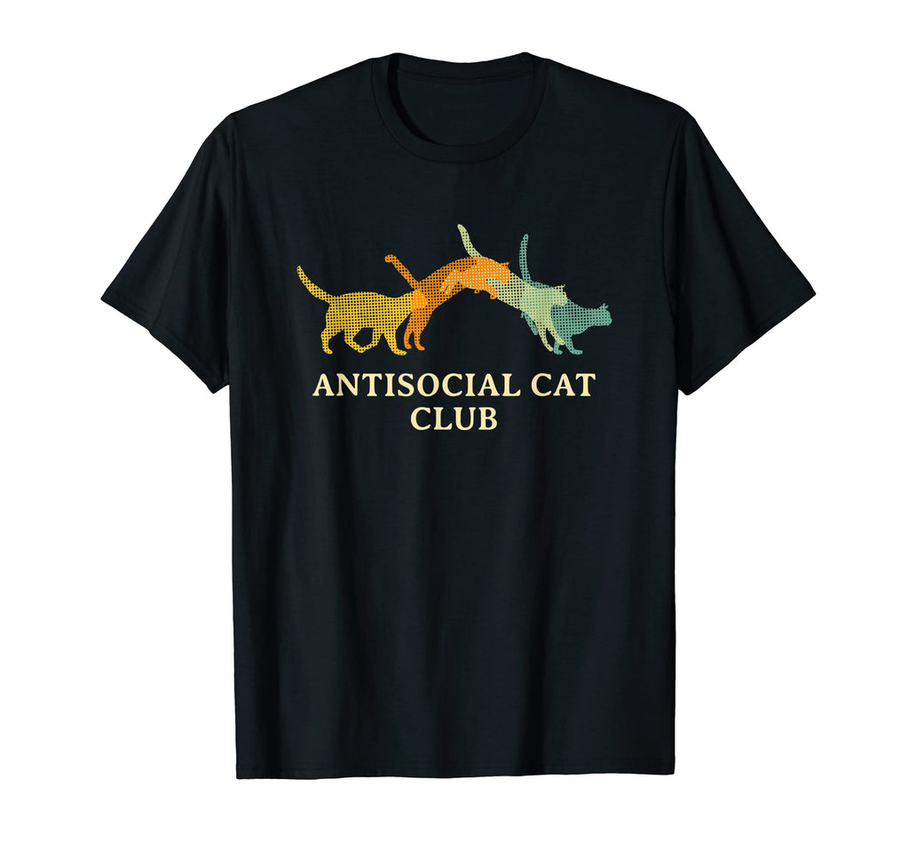 Antisocial Cat Club Introvert Cat Lover T-Shirt - Graphic Print Unisex - T-Shirt, Sweatshirt, Hoodie