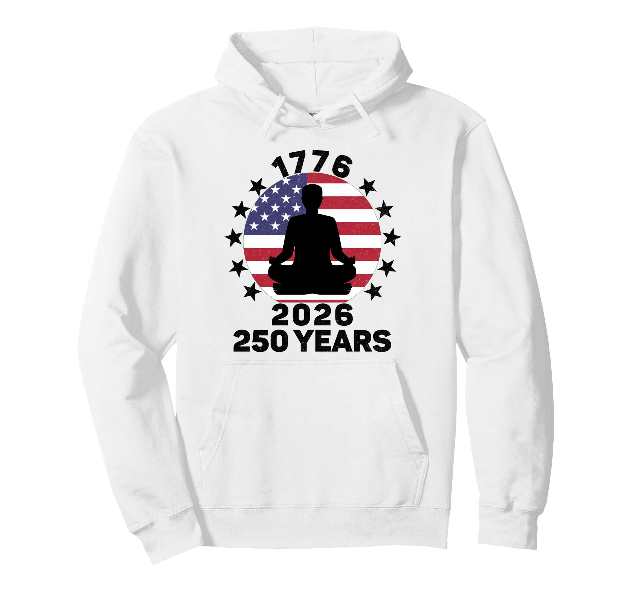 Yoga Meditation Usa Flag 250 Years Hoodie - Minimalist Print Men Women - T-Shirt, Sweatshirt, Hoodie