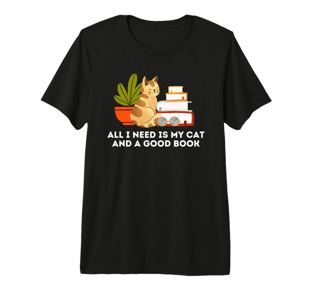 Cat And Good Book Worm Bibliophile Cottage T-Shirt - Unique Graphic Unisex - T-Shirt, Sweatshirt, Hoodie