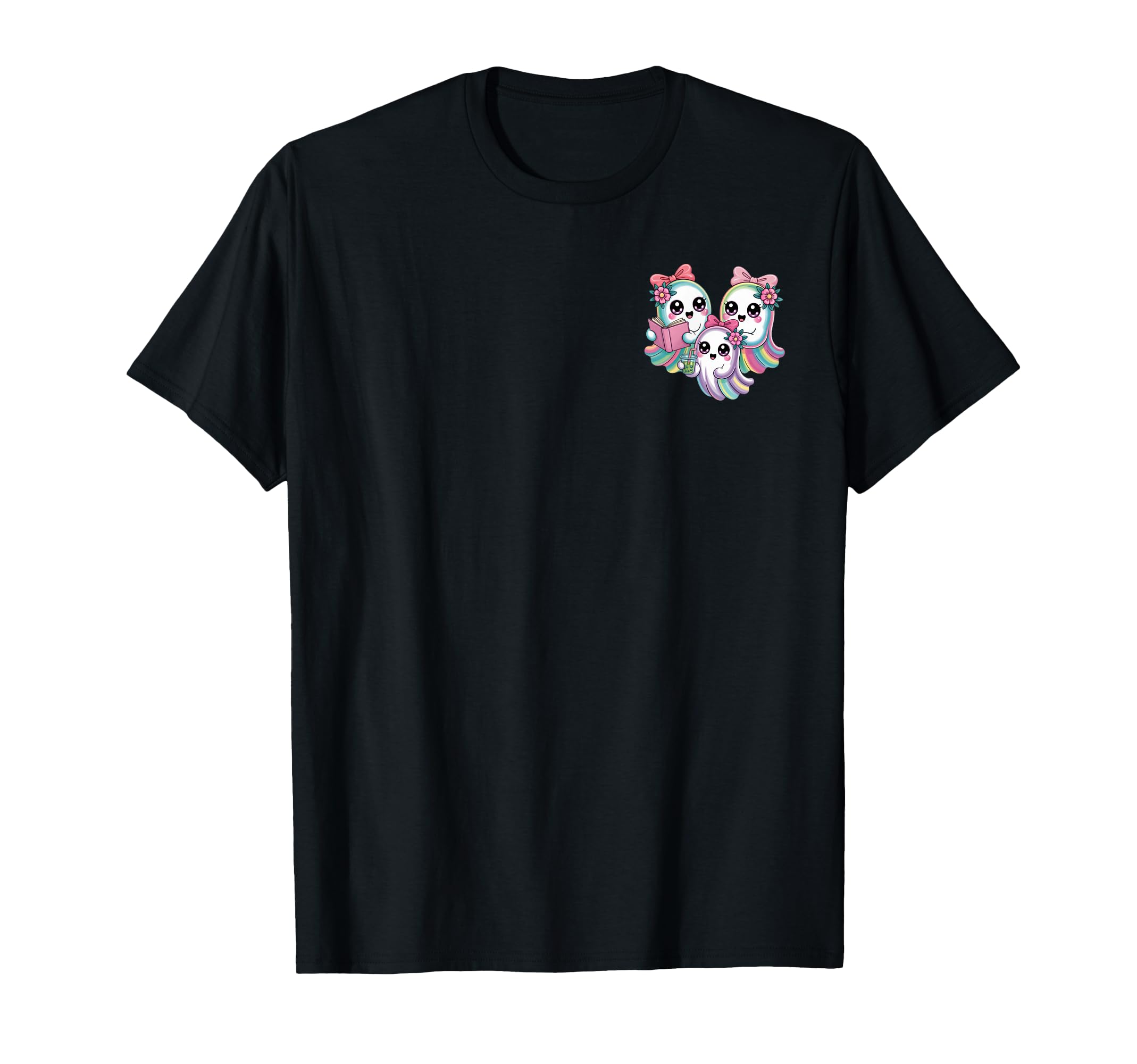 Kawaii Rainbow Octopus Squad Book And Boba T-Shirt - Graphic Print Unisex - T-Shirt, Sweatshirt, Hoodie