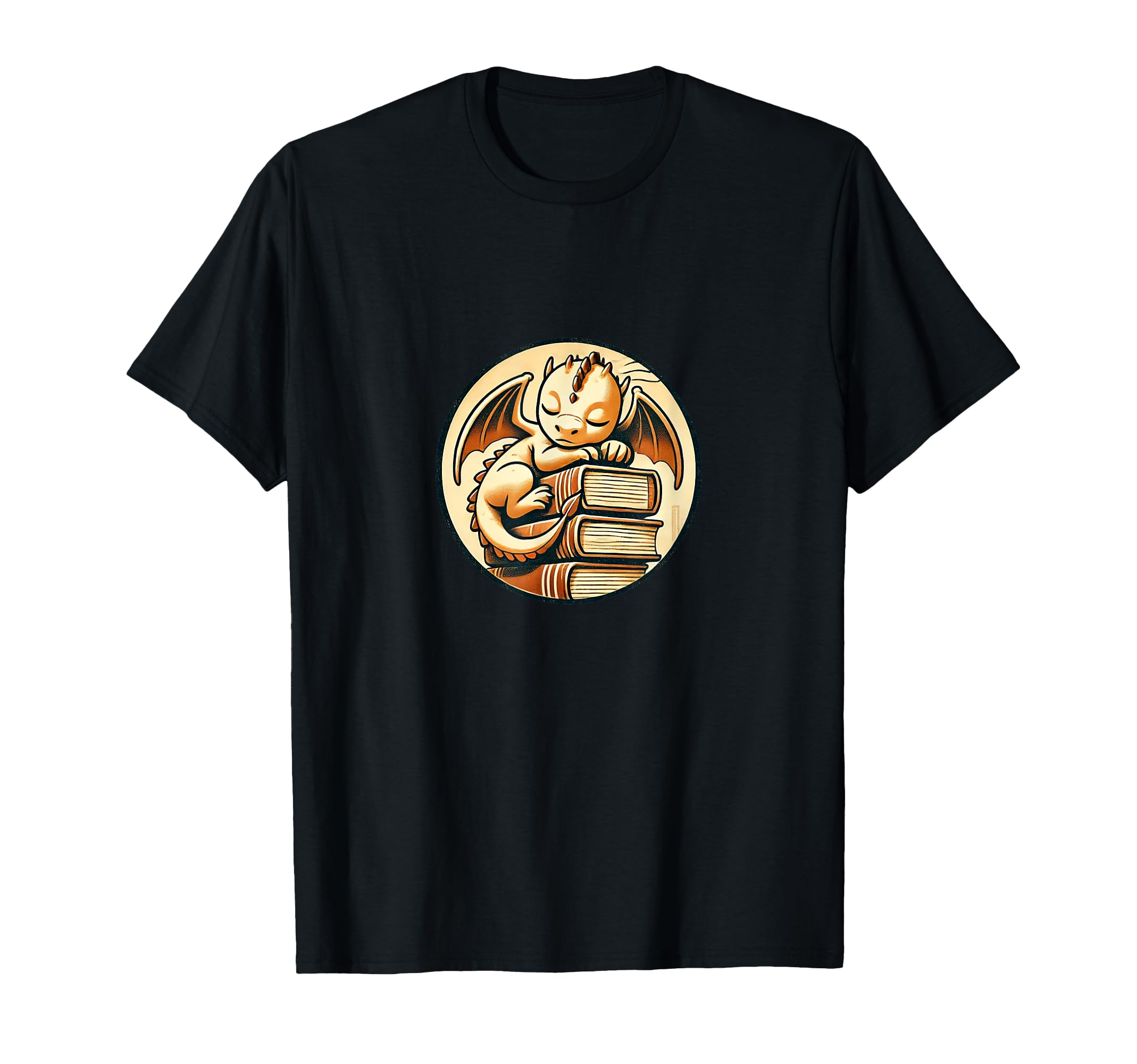 Sleeping Dragon Books Illustration T-Shirt - Aesthetic Graphic Unisex - T-Shirt, Sweatshirt, Hoodie