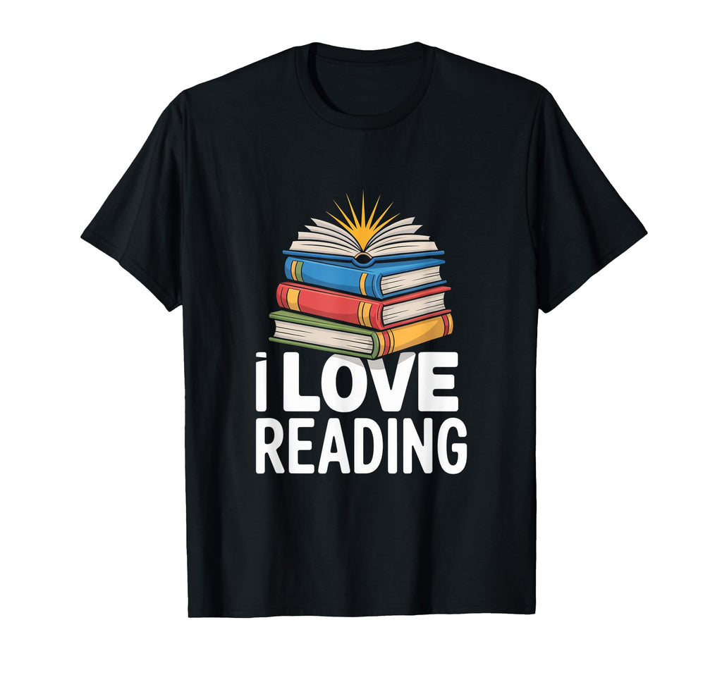 I Love Reading Stack Books Open Book T-Shirt - Aesthetic Graphic Unisex - T-Shirt, Sweatshirt, Hoodie