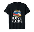I Love Reading Stack Books Open Book T-Shirt - Aesthetic Graphic Unisex - T-Shirt, Sweatshirt, Hoodie