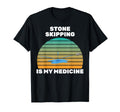 Therapy Stone Skipping Is My Medicine T-Shirt - Minimalist Print Men Women - T-Shirt, Sweatshirt, Hoodie