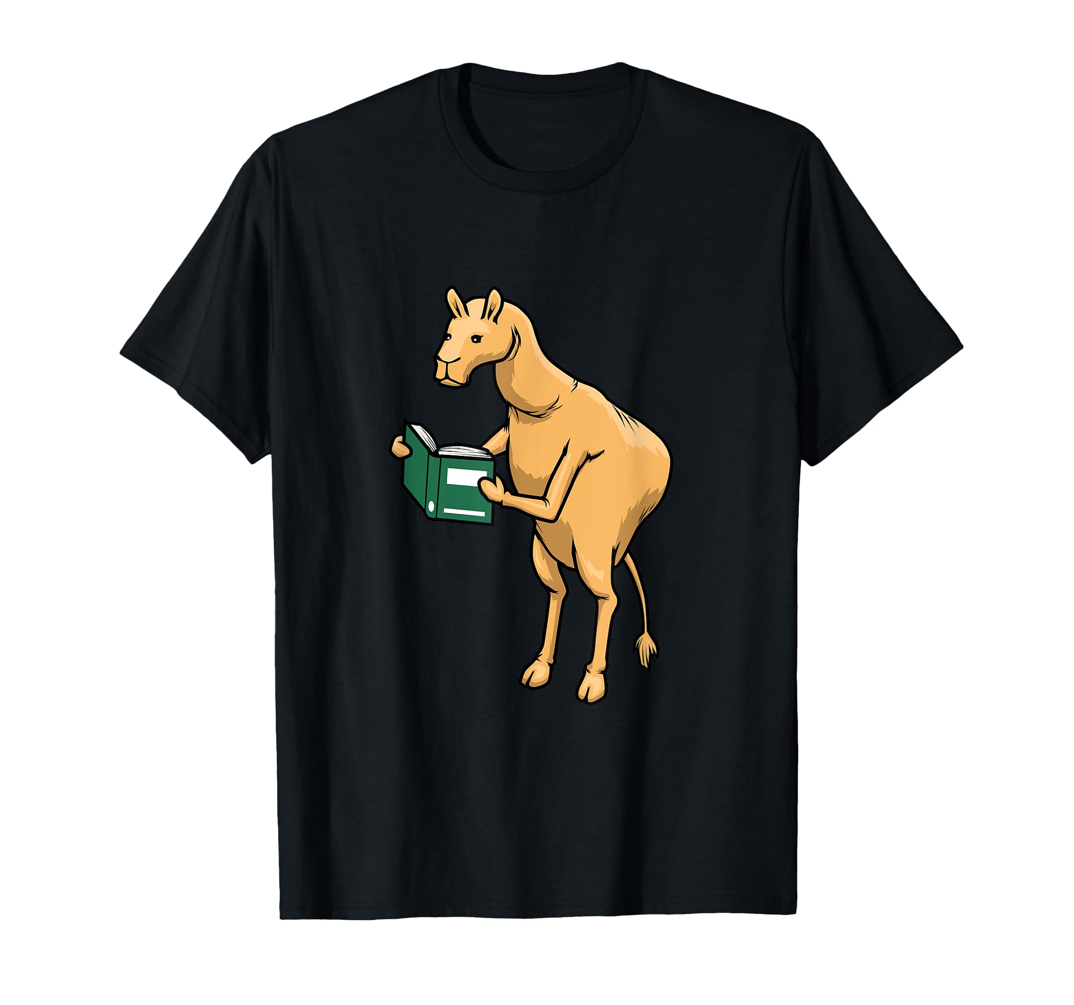 Camel Student Reading Books Ironic T-Shirt - Fun Novelty Design Unisex - T-Shirt, Sweatshirt, Hoodie