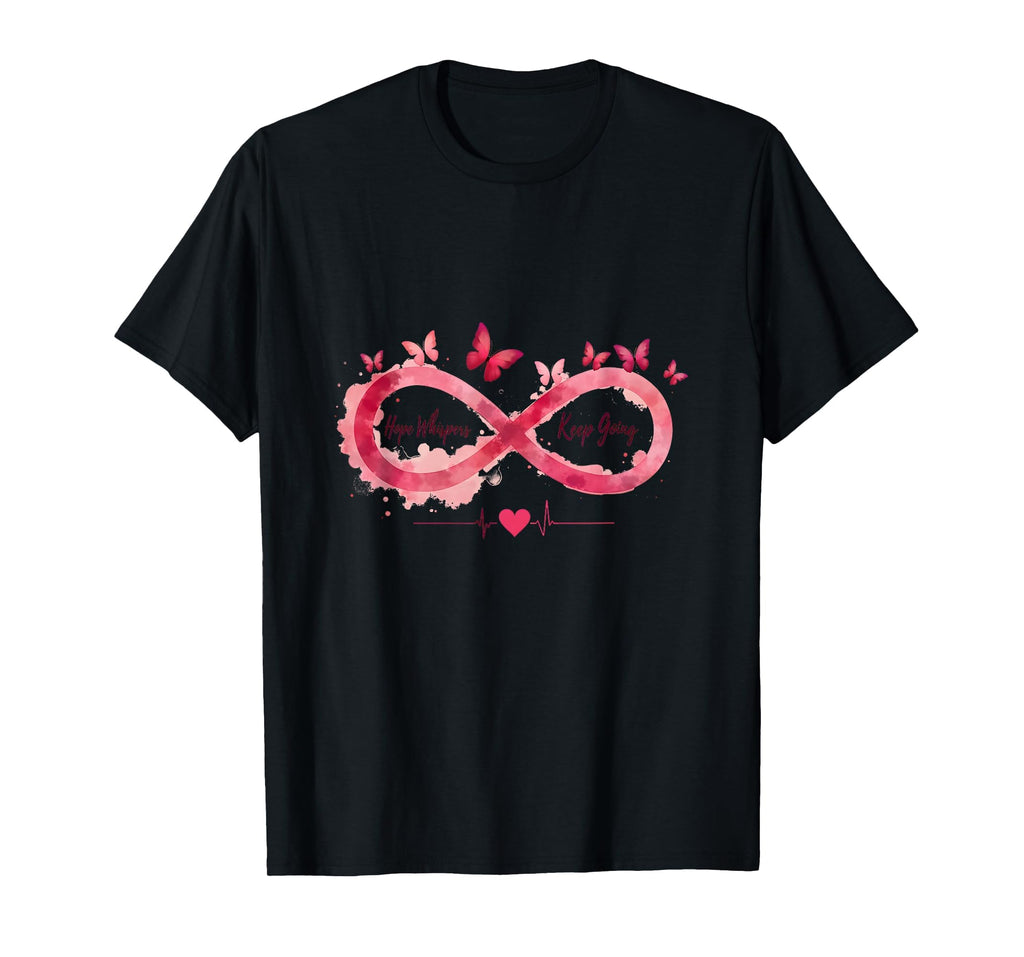 Hope Whispers Keep Going Breast Cancer T-Shirt - Minimalist Print Unisex - T-Shirt, Sweatshirt, Hoodie