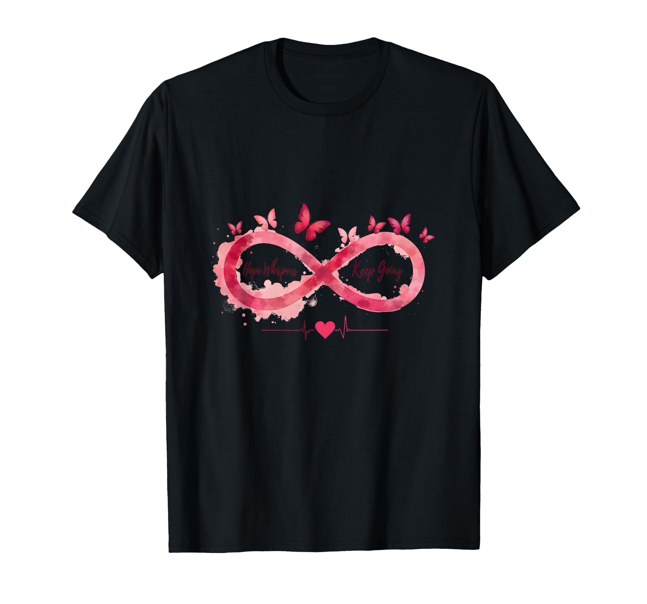 Hope Whispers Keep Going Breast Cancer T-Shirt - Minimalist Print Unisex - T-Shirt, Sweatshirt, Hoodie