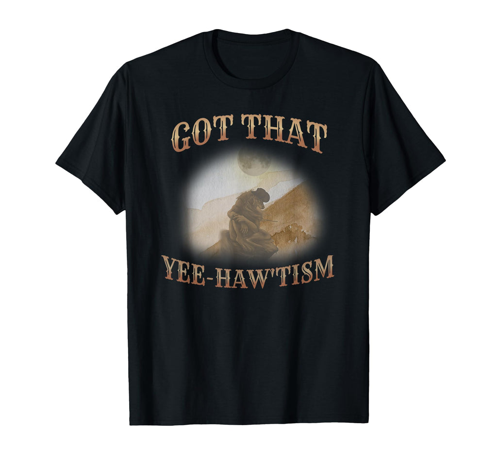 Funny Cowboy Wolf Autism Western Alpha T-Shirt - Graphic Print Men Women - T-Shirt, Sweatshirt, Hoodie