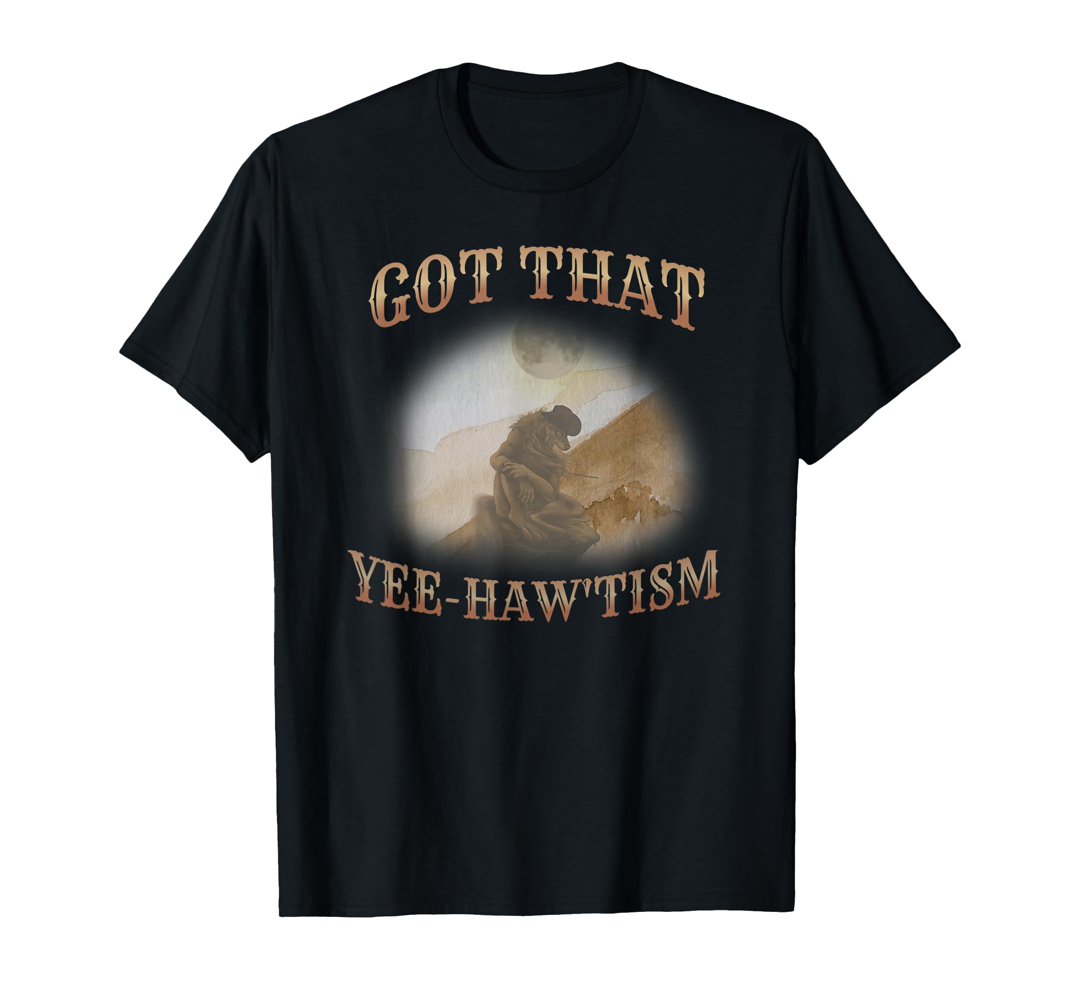 Funny Cowboy Wolf Autism Western Alpha T-Shirt - Graphic Print Men Women - T-Shirt, Sweatshirt, Hoodie