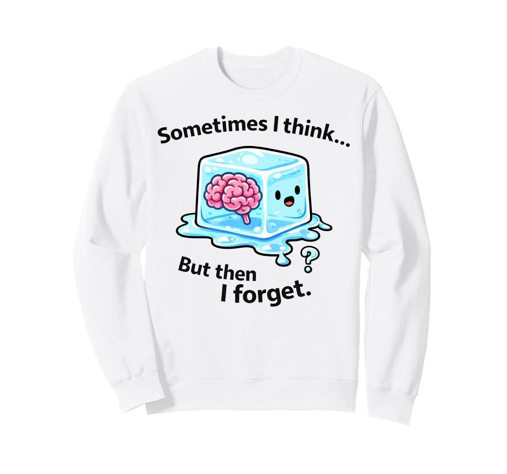Forgetful Ice Brain Meme Cartoon Sweatshirt - Custom Art Print Men Women - T-Shirt, Sweatshirt, Hoodie