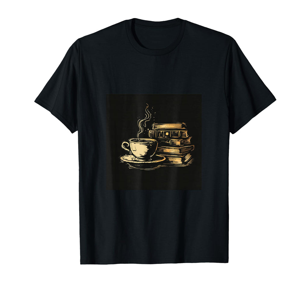 Read Books And Coffee Library T-Shirt - Custom Art Print Men Women - T-Shirt, Sweatshirt, Hoodie
