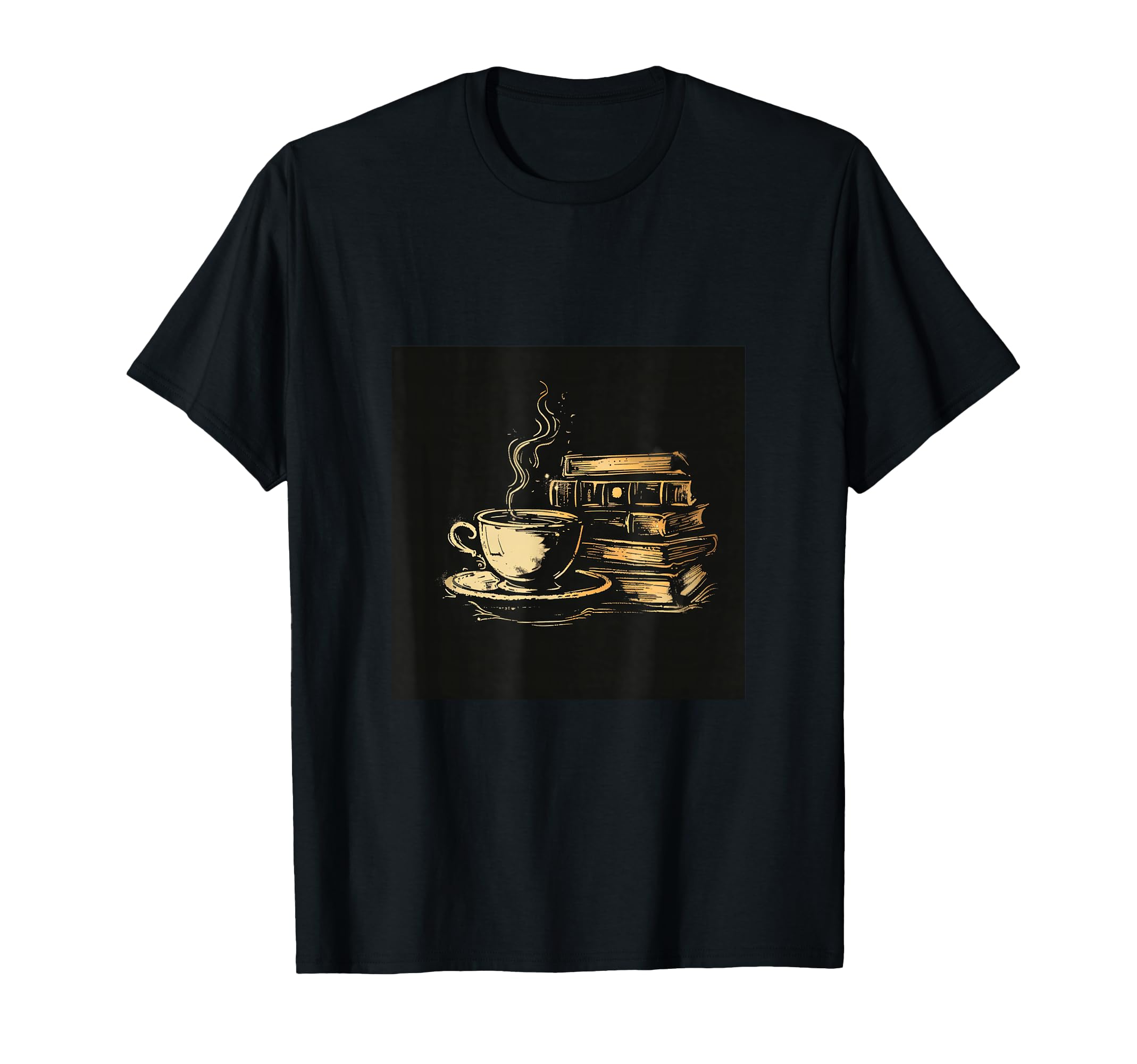 Read Books And Coffee Library T-Shirt - Custom Art Print Men Women - T-Shirt, Sweatshirt, Hoodie