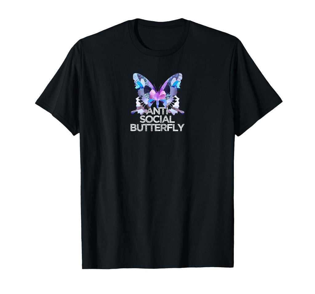 Funny Anti Social Butterfly Collage T-Shirt - Casual Everyday Wear Unisex - T-Shirt, Sweatshirt, Hoodie