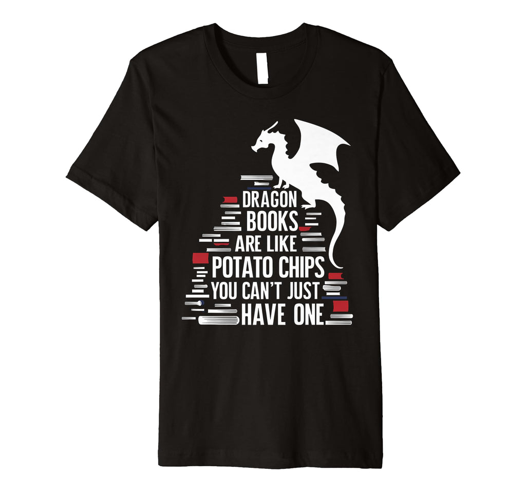 Dragon Books Fan Potato Chips Reading T-Shirt - Unique Graphic Men Women - T-Shirt, Sweatshirt, Hoodie