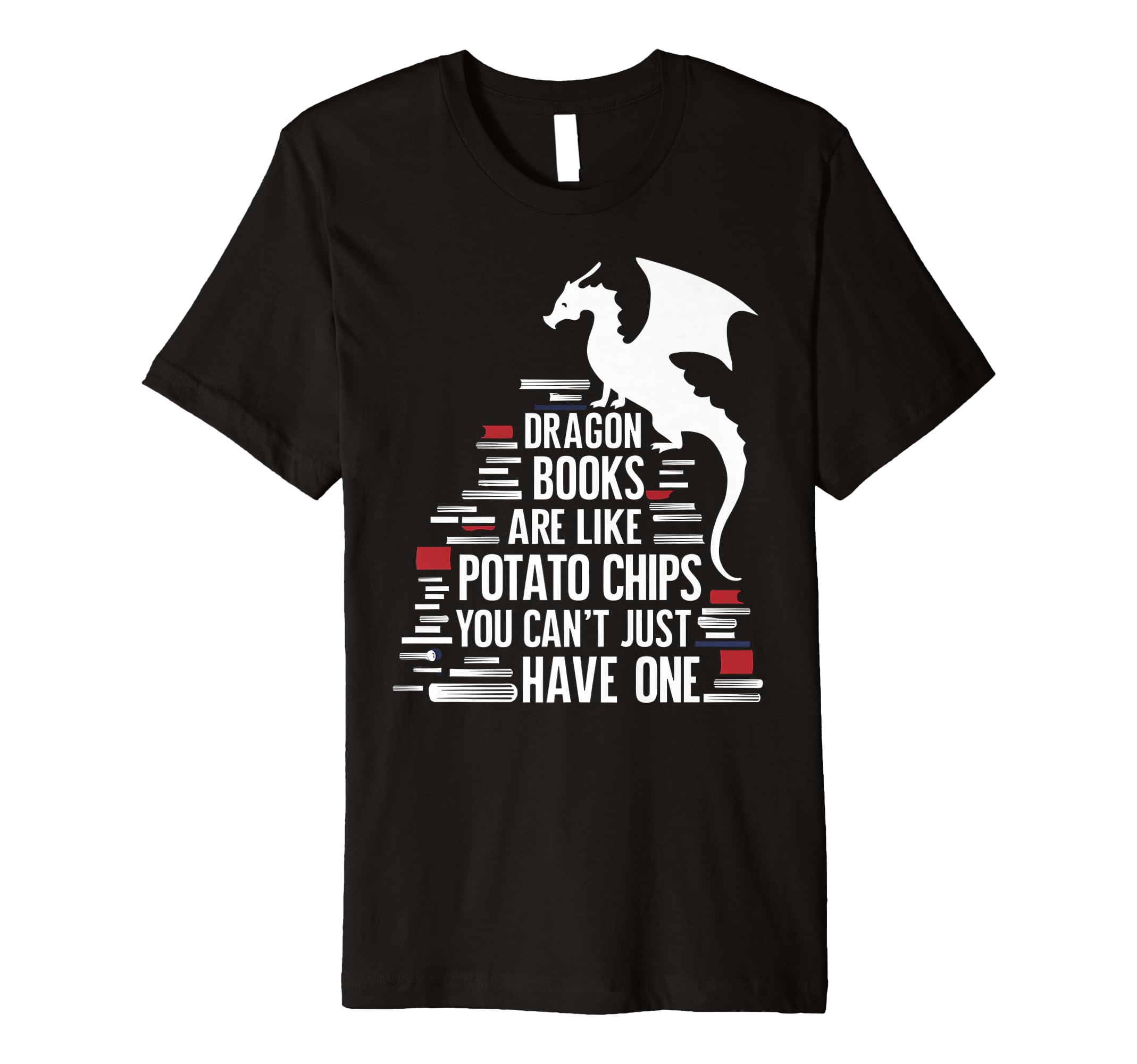 Dragon Books Fan Potato Chips Reading T-Shirt - Unique Graphic Men Women - T-Shirt, Sweatshirt, Hoodie