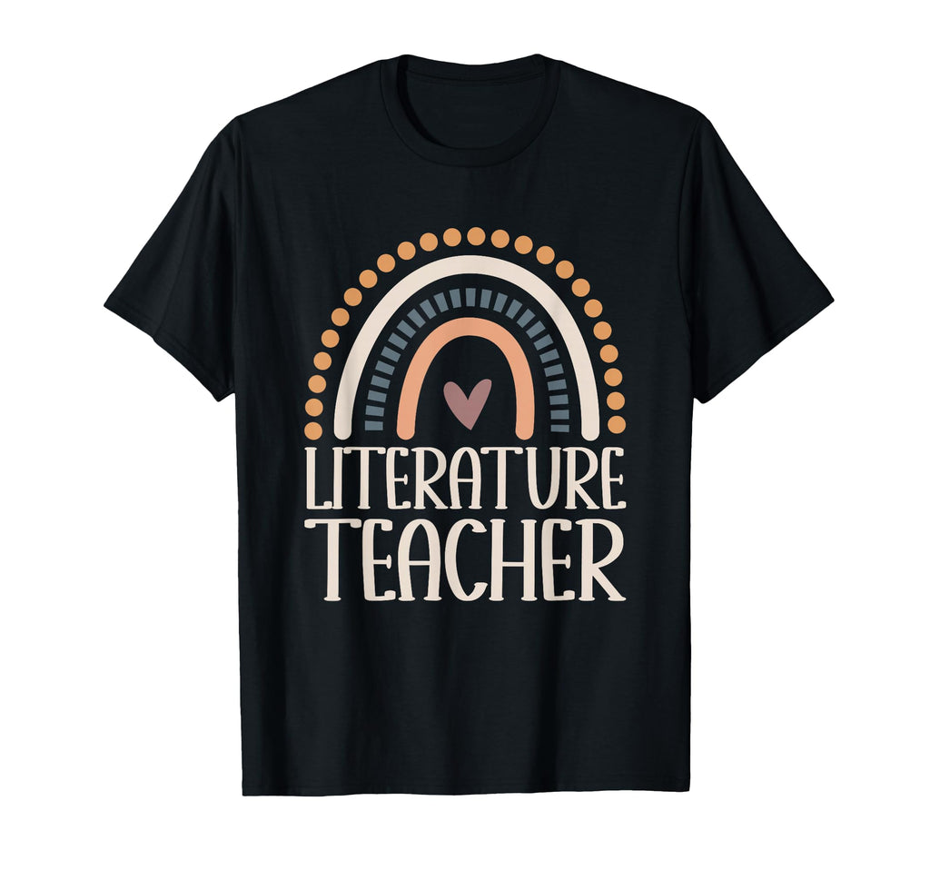 Literature Teacher Boho Rainbow T-Shirt - Minimalist Print Unisex - T-Shirt, Sweatshirt, Hoodie