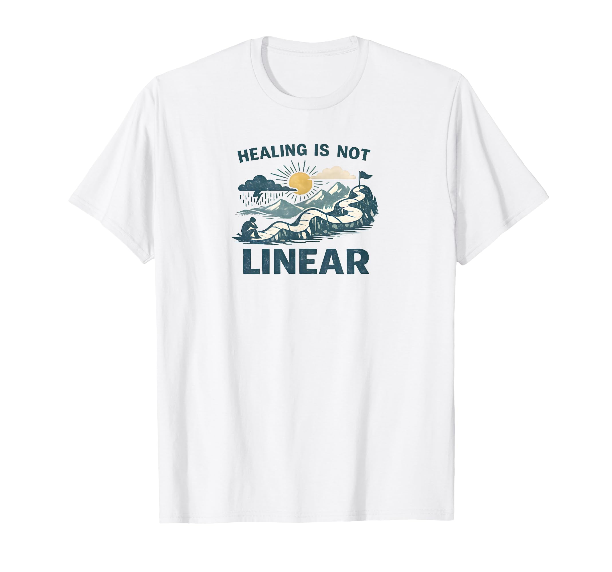 Healing Is Not Linear Mental Health T-Shirt - Trendy Graphic Unisex - T-Shirt, Sweatshirt, Hoodie