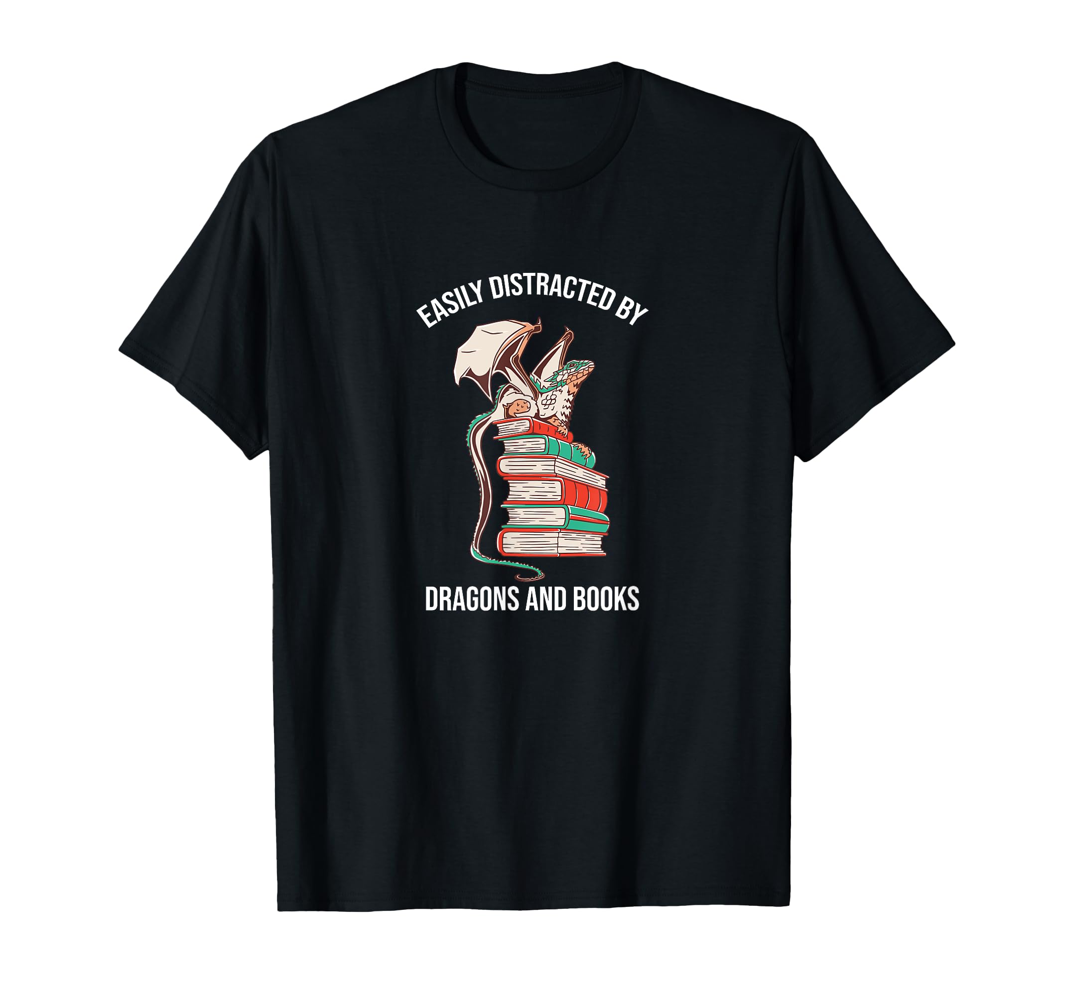 Easily Distracted Dragons And Books Lover T-Shirt - Trendy Graphic Unisex - T-Shirt, Sweatshirt, Hoodie