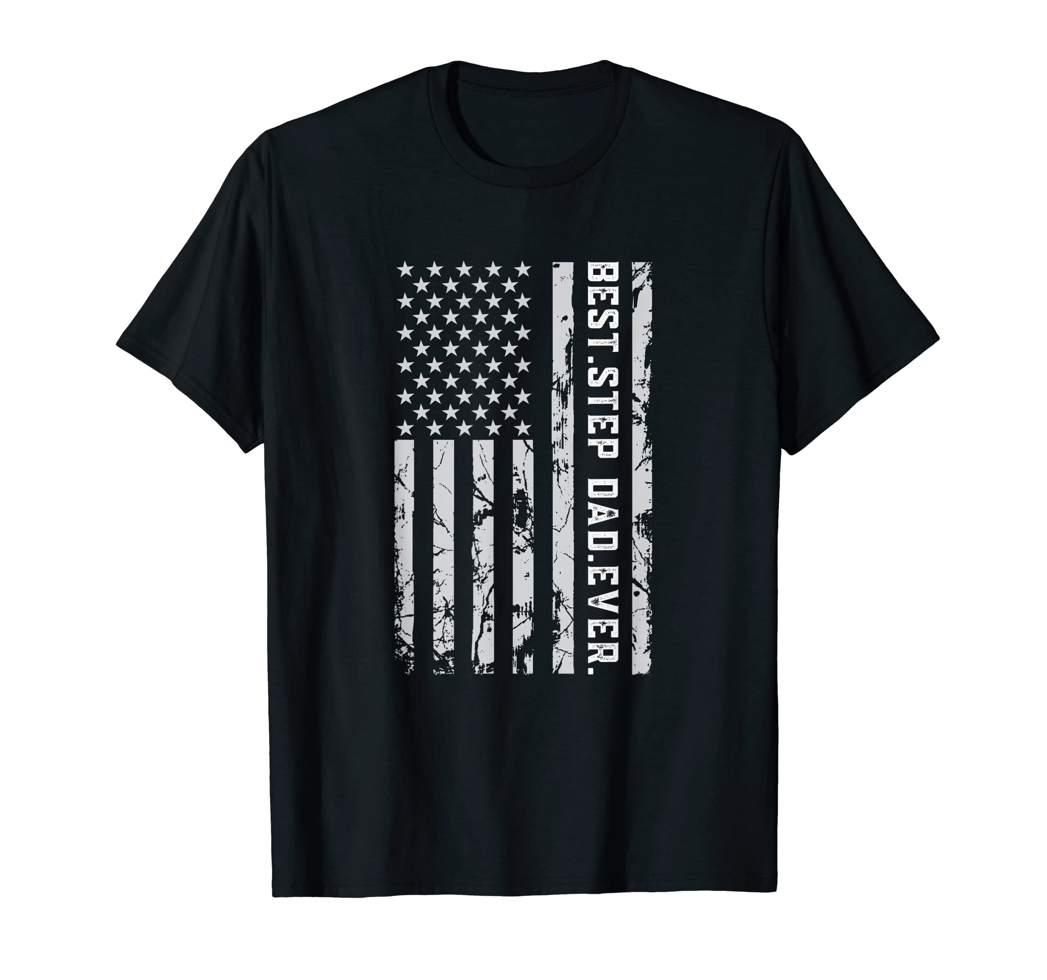 American Flag Best Stepdad Ever Fathers T-Shirt - Minimalist Print Unisex - T-Shirt, Sweatshirt, Hoodie