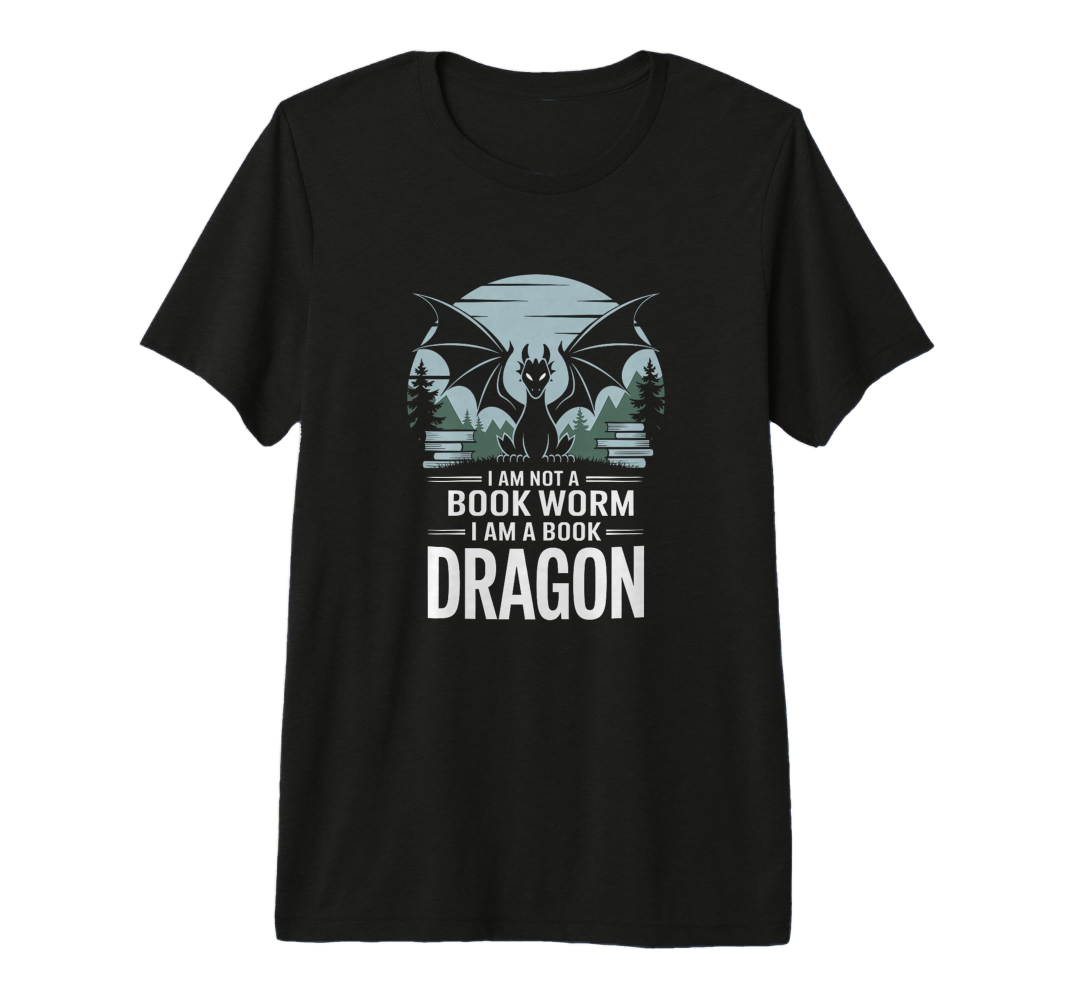 Not Bookworm Book Dragon Tri Blend T-Shirt - Custom Art Print Unisex - T-Shirt, Sweatshirt, Hoodie