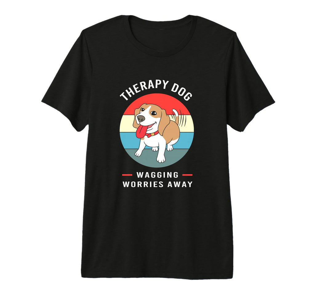 Dog Lover Wagging Away Worries Therapy T-Shirt - Custom Art Print Unisex - T-Shirt, Sweatshirt, Hoodie