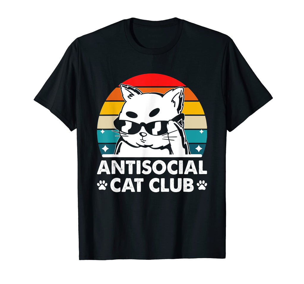 Antisocial Cat Club Introvert Cat Lover T-Shirt - Trendy Graphic Men Women - T-Shirt, Sweatshirt, Hoodie