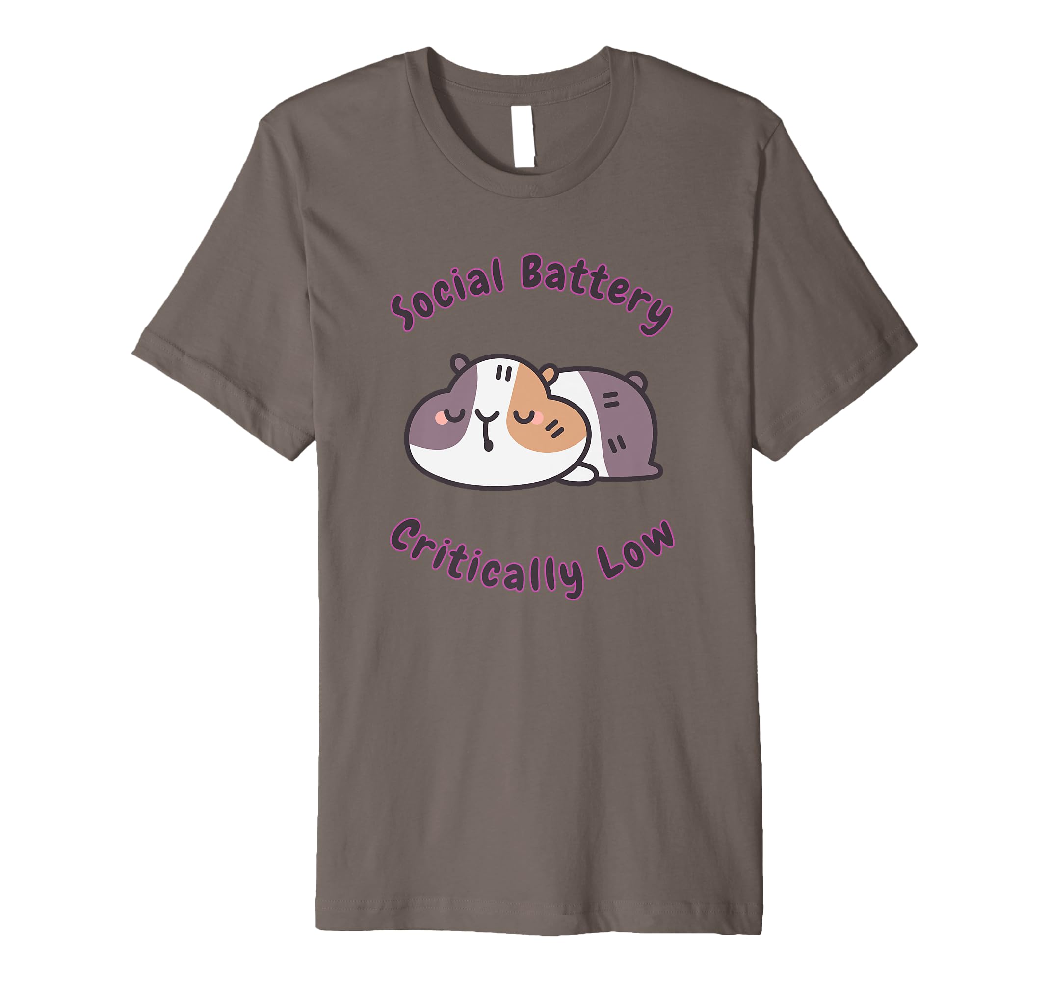 Social Battery Critically Low Guinea Pig T-Shirt - Graphic Print Unisex - T-Shirt, Sweatshirt, Hoodie