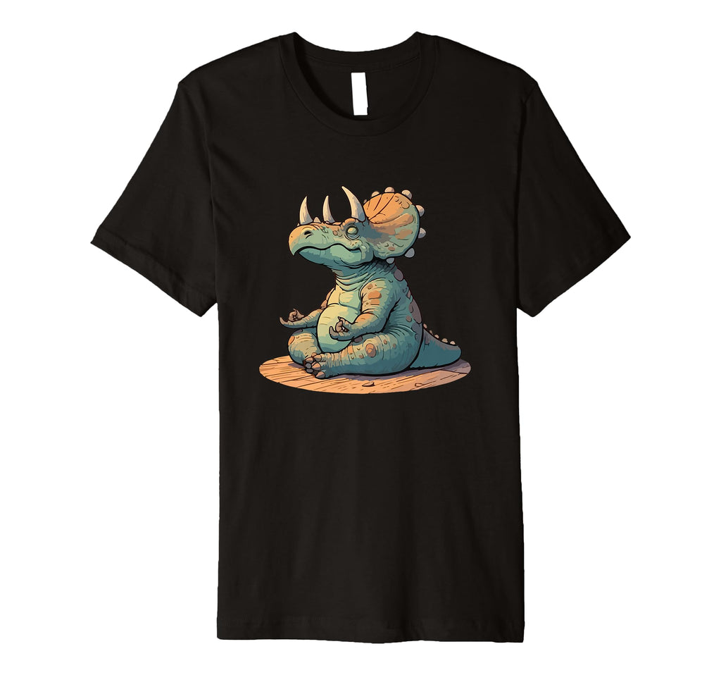 Meditation Triceratops Yoga Pose T-Shirt - Streetwear Style Unisex - T-Shirt, Sweatshirt, Hoodie