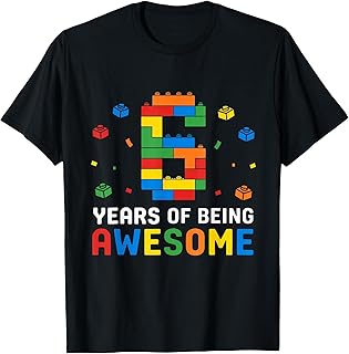 6 Year Old Master Builder Building Blocks 6th Birthday Boy T-Shirt Unisex T-shirt, Sweatshirt, Hoodie, Long Sleeve Tee - T-Shirt, Sweatshirt, Hoodie