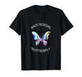 Anti Social Butterfly Introverts T-Shirt - Minimalist Print Men Women - T-Shirt, Sweatshirt, Hoodie