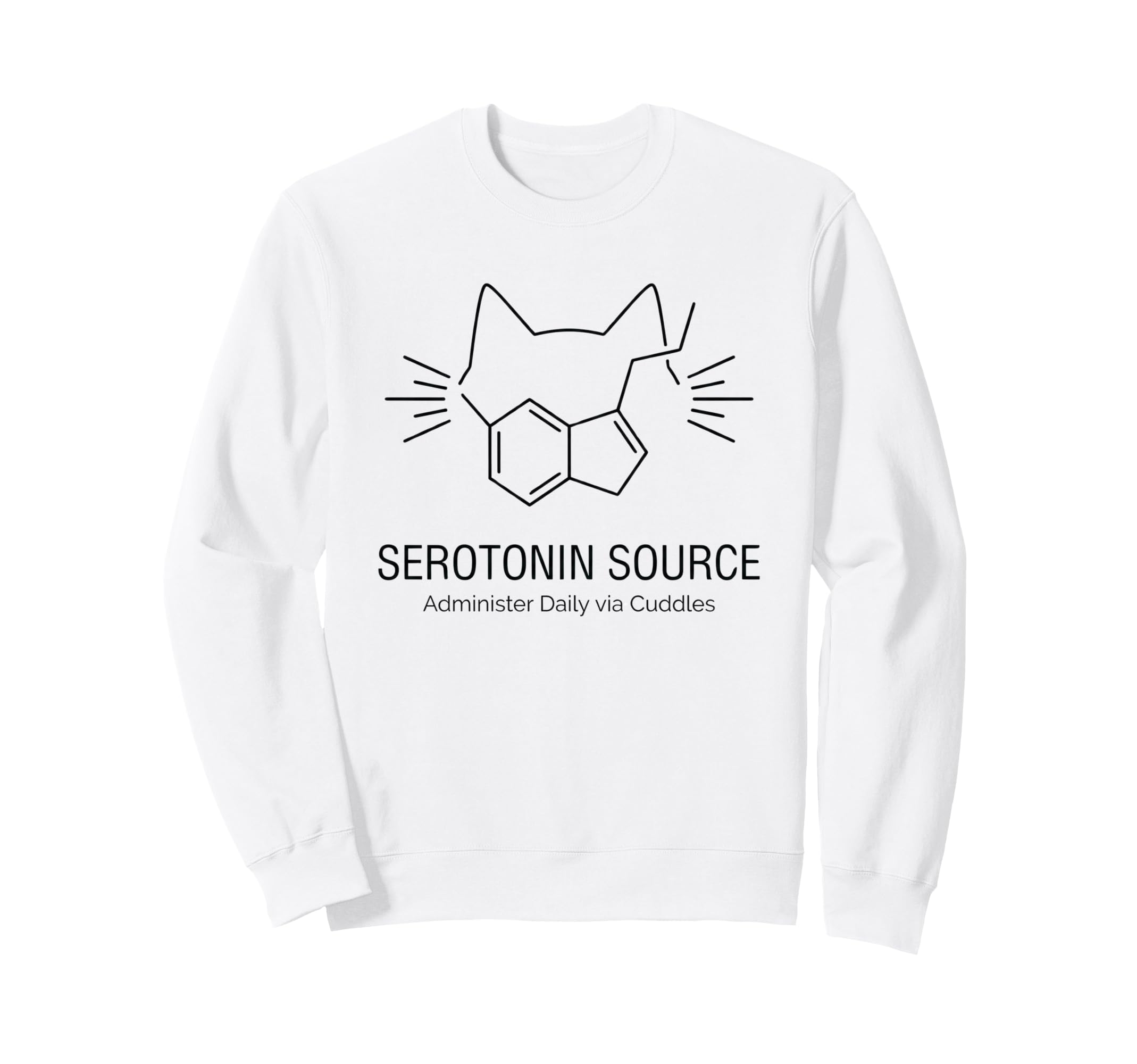 Serotonin Source Molecule Cat Ears Sweatshirt - Streetwear Style Men Women - T-Shirt, Sweatshirt, Hoodie