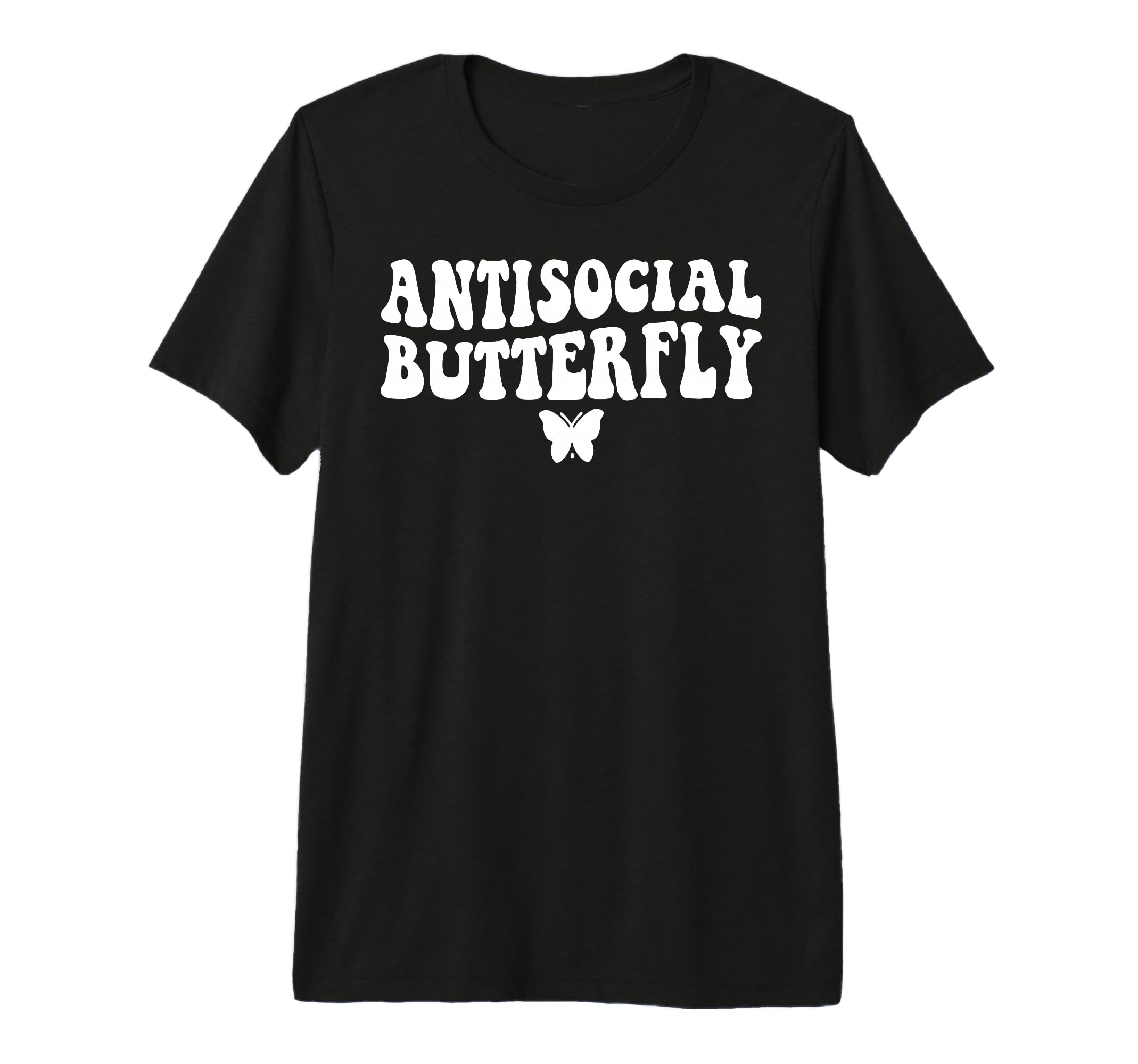 Antisocial Butterfly Tri Blend T-Shirt - Fun Novelty Design Unisex - T-Shirt, Sweatshirt, Hoodie