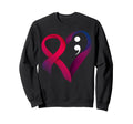 Suicide Prevention Heart Sweatshirt - Casual Everyday Wear Unisex - T-Shirt, Sweatshirt, Hoodie