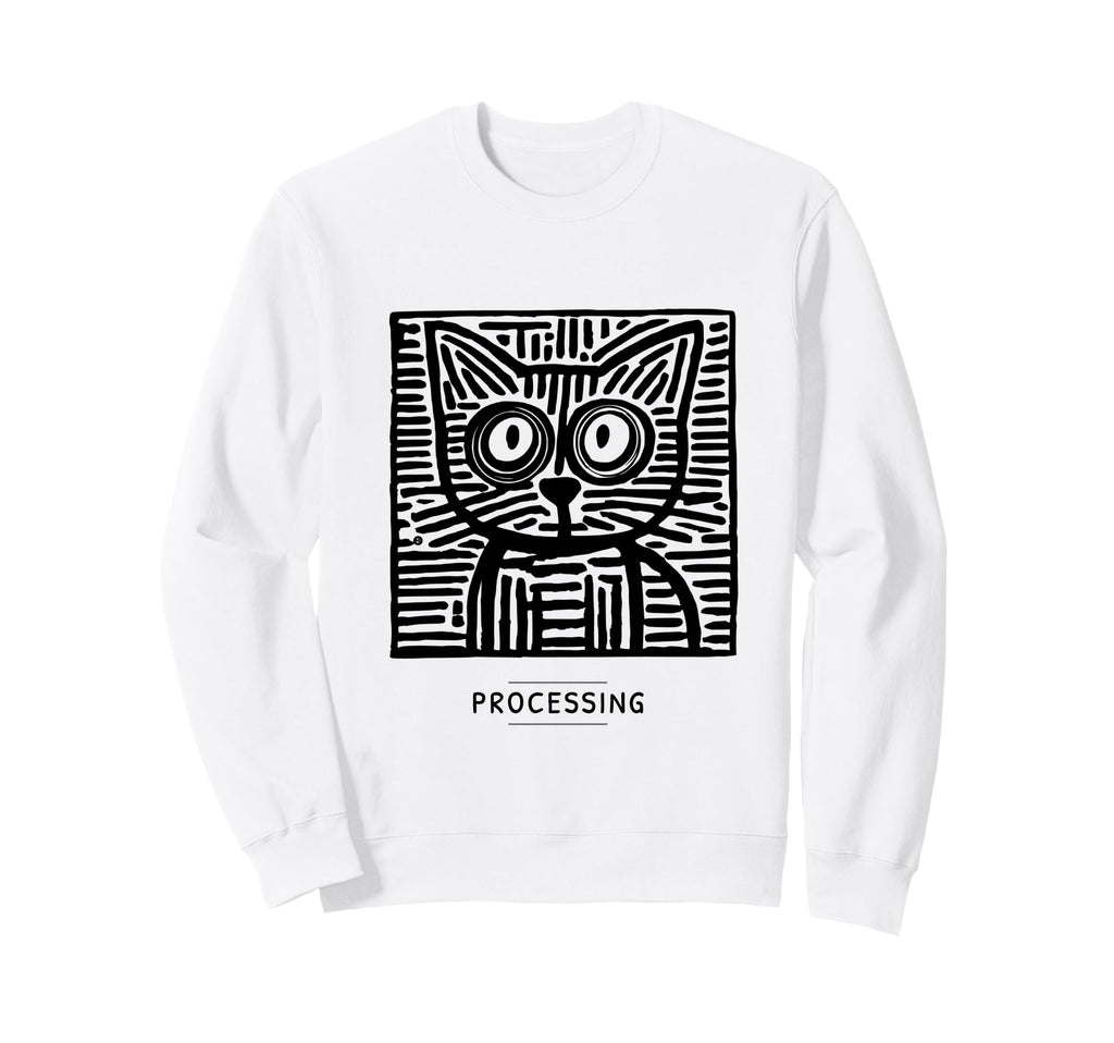 Processing Cat Meme Introvert Sweatshirt - Streetwear Style for Adults - T-Shirt, Sweatshirt, Hoodie