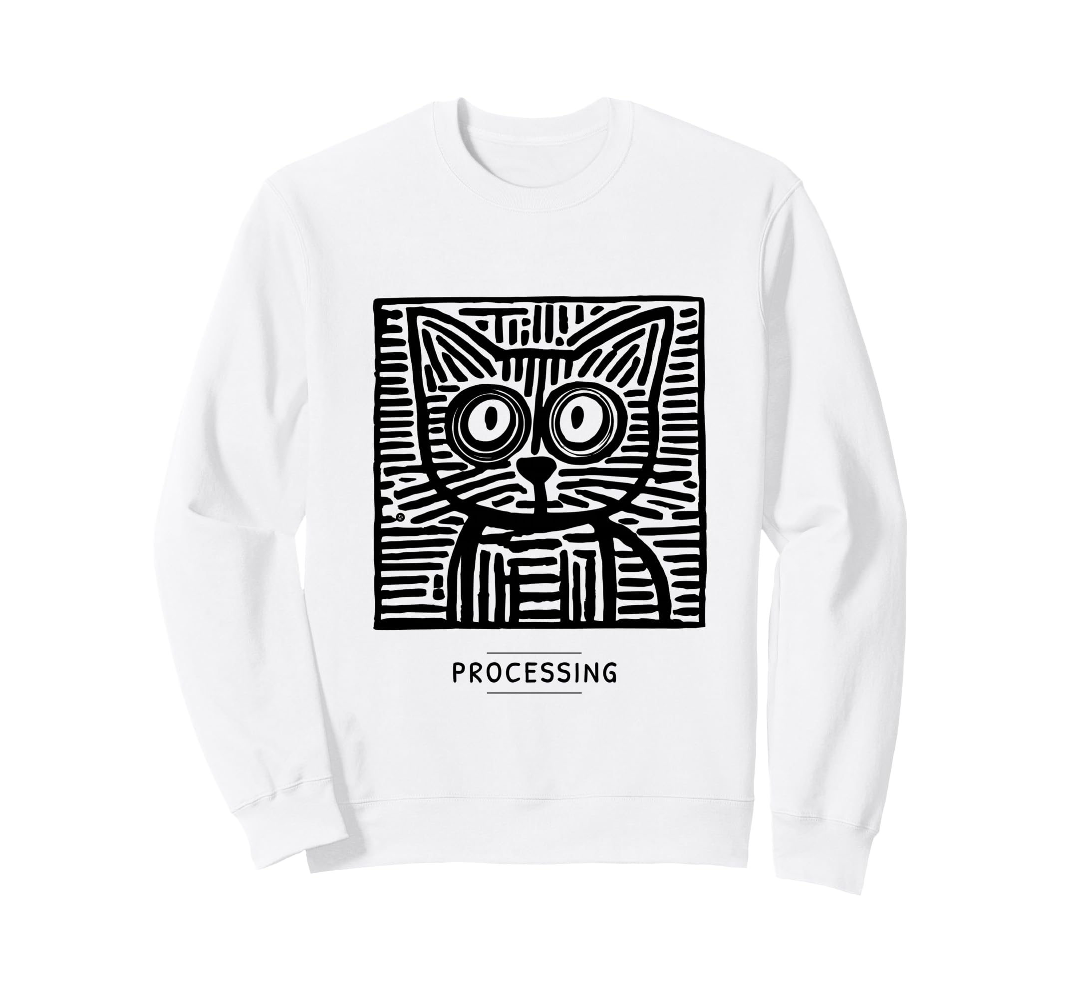 Processing Cat Meme Introvert Sweatshirt - Streetwear Style for Adults - T-Shirt, Sweatshirt, Hoodie