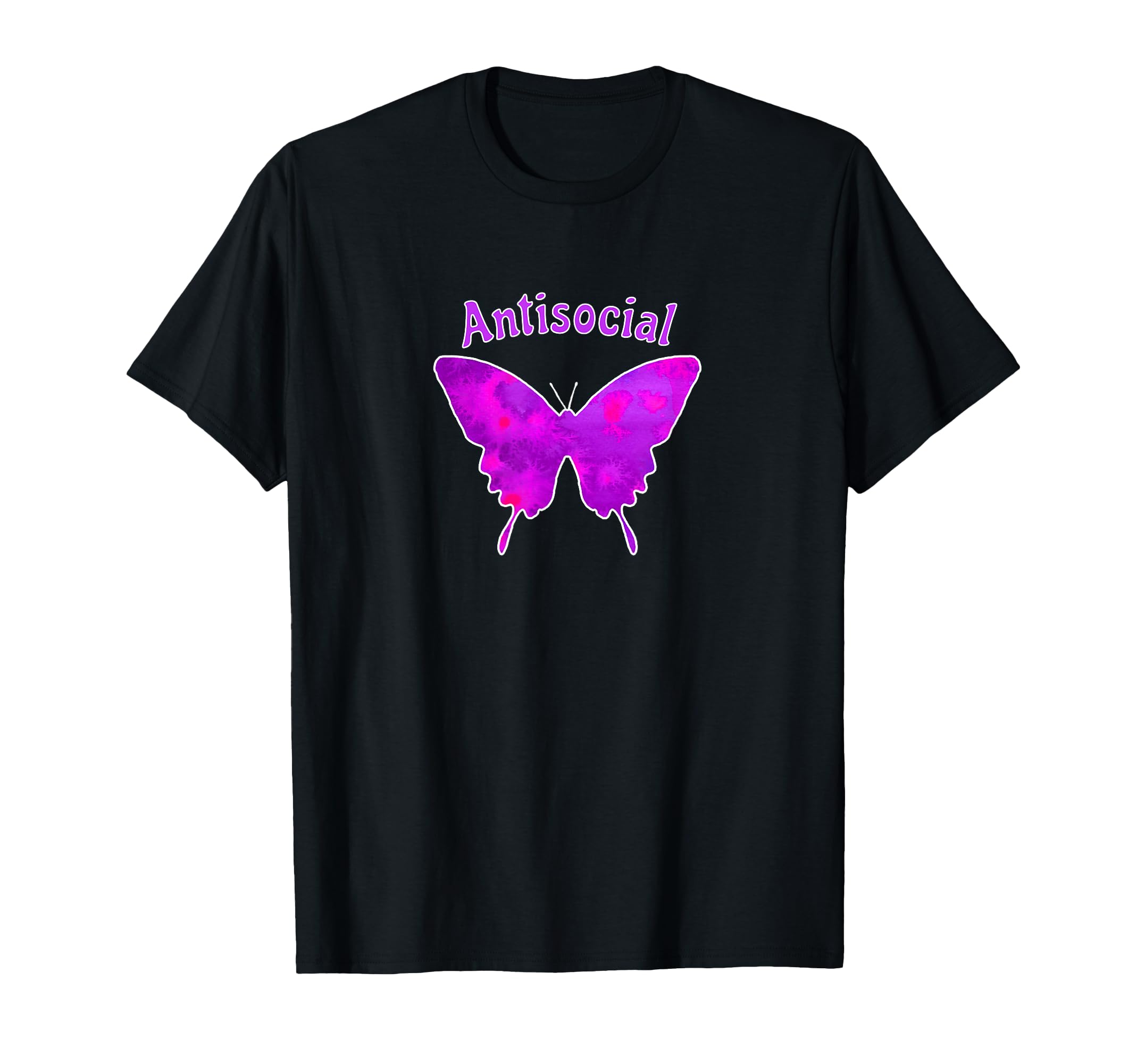 Antisocial Social Butterfly Loner Anti T-Shirt - Custom Art Print Unisex - T-Shirt, Sweatshirt, Hoodie