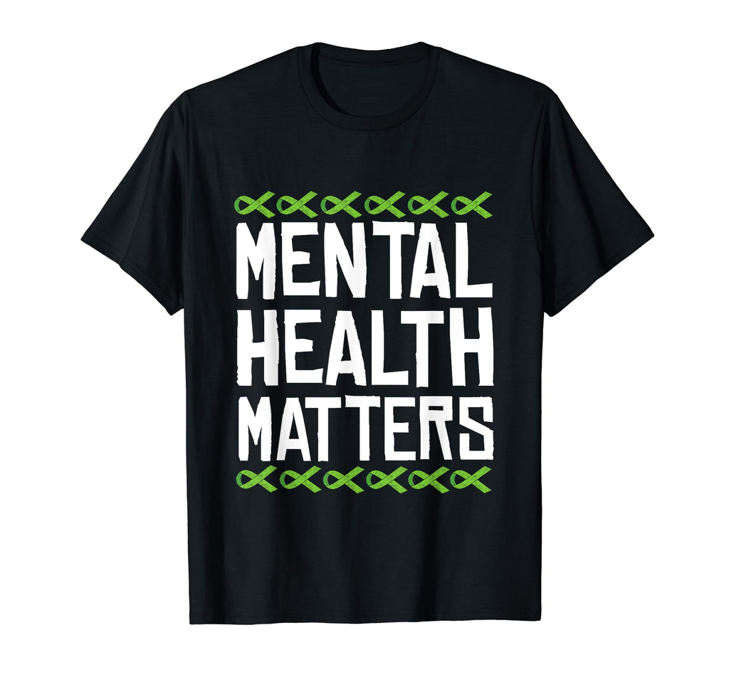 Mental Health Matters Green Ribbon Mental T-Shirt - Graphic Print Unisex - T-Shirt, Sweatshirt, Hoodie