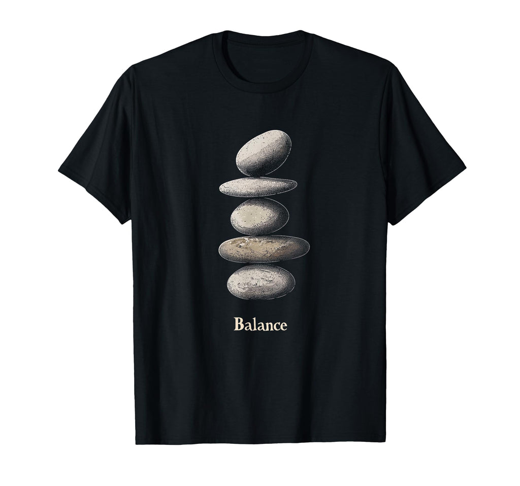 Zen Balancing Stones Art T-Shirt - Fun Novelty Design for Adults - T-Shirt, Sweatshirt, Hoodie